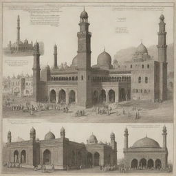 A visual timeline showing key moments in the 500-year history of the Barbary Mosque in India. From its initial construction, through various key historical events, to the present day.