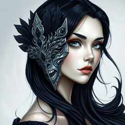 Anya is a strikingly beautiful woman depicted in classic DnD character art style