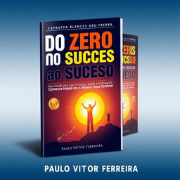 A compelling book cover design featuring the title "Do Zero ao Sucesso: Transforme Sua Vida" with the subtitle "Seu Guia para Finanças, Saúde e Motivação - Comece Hoje e Alcance Seus Sonhos!" by author Paulo Victor Ferreira