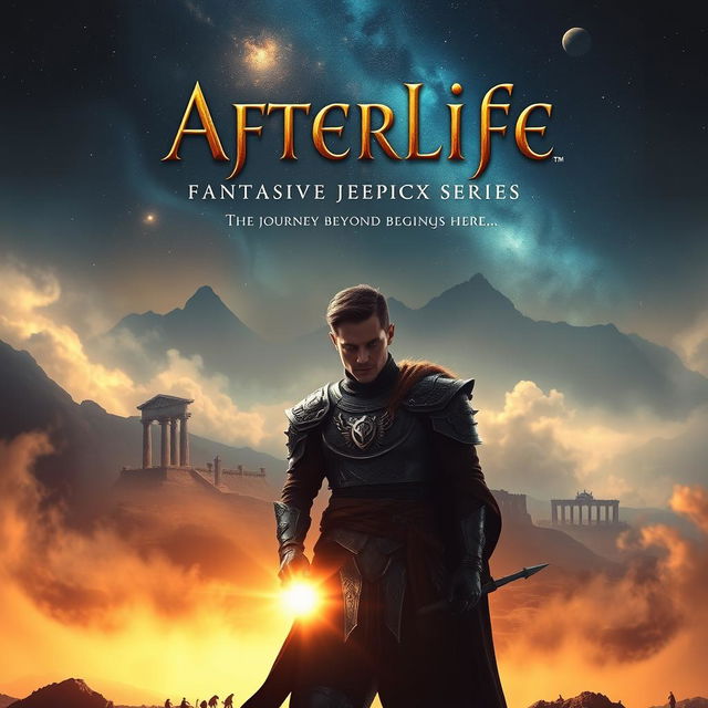 A movie poster for a fantastic epic series titled "Afterlife"