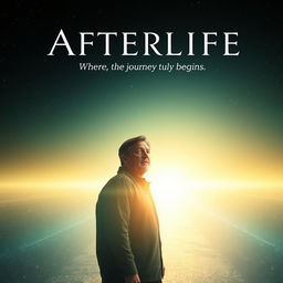 A movie poster for a fantastic film titled "Afterlife" about a man who ventures into the afterlife