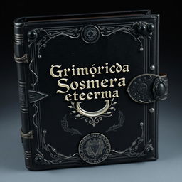 A design for an ancient and mystical grimoire cover titled 'Grimório da Sombra Eterna'