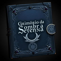 A design for an ancient and mystical grimoire cover titled 'Grimório da Sombra Eterna'