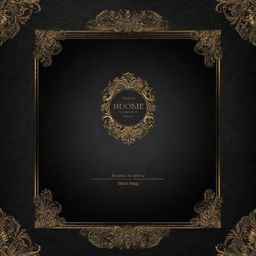 Create a sophisticated and luxurious background for a price list in a black and gold style, featuring intricate and elegant designs.