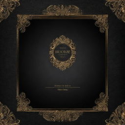 Create a sophisticated and luxurious background for a price list in a black and gold style, featuring intricate and elegant designs.