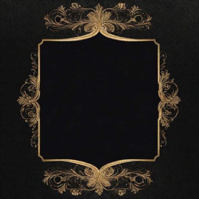 Create a sophisticated and luxurious background for a price list in a black and gold style, featuring intricate and elegant designs.