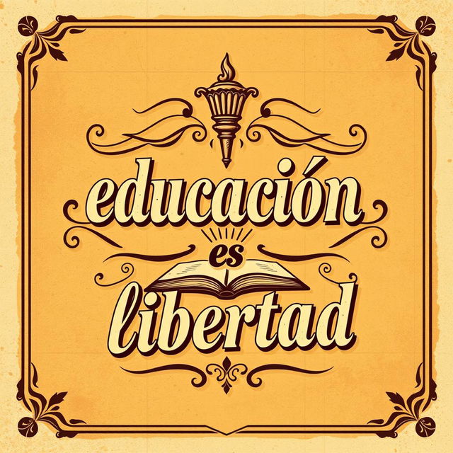 A vintage-style street art poster with the phrase "educación es libertad