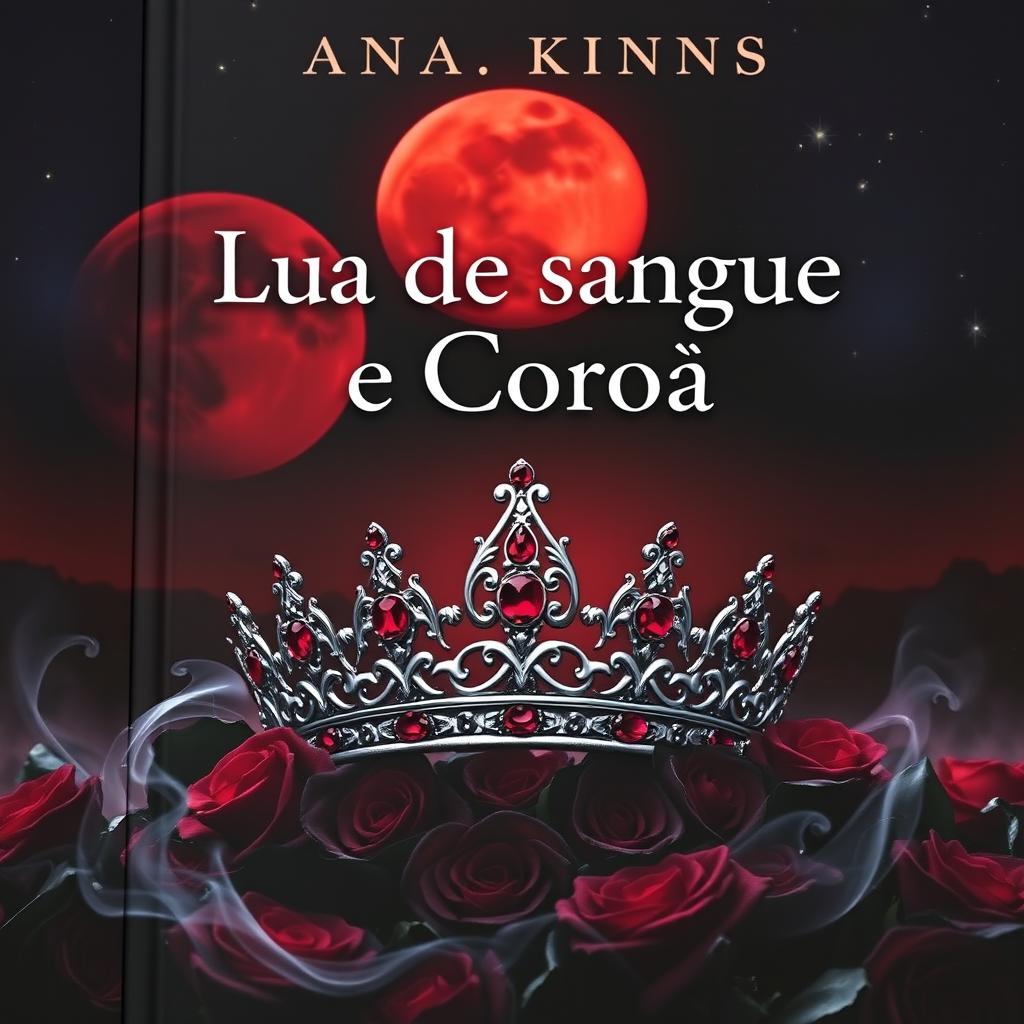 A captivating book cover featuring the title "Lua de sangue e Coroa"