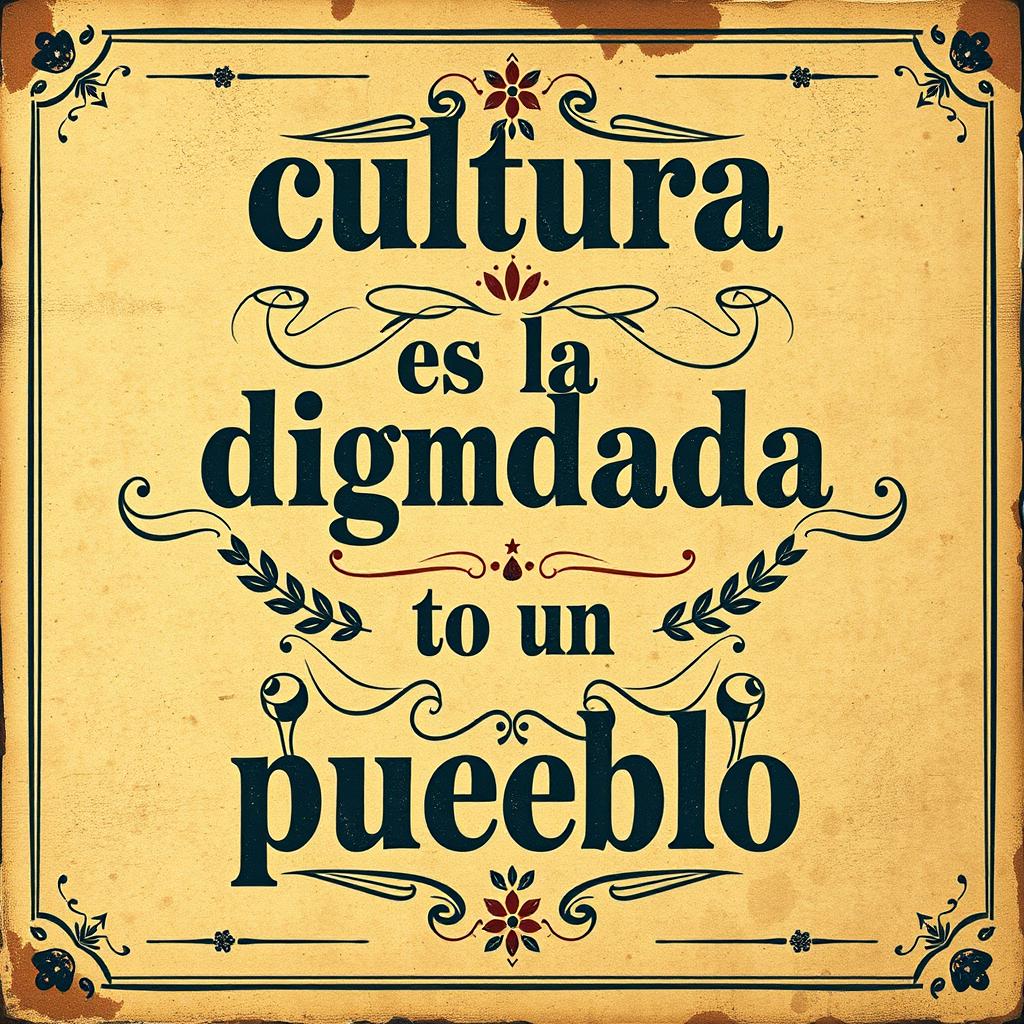 A vintage-style street art poster with the phrase "cultura, es la dignidad de un pueblo