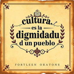 A vintage-style street art poster with the phrase "cultura, es la dignidad de un pueblo