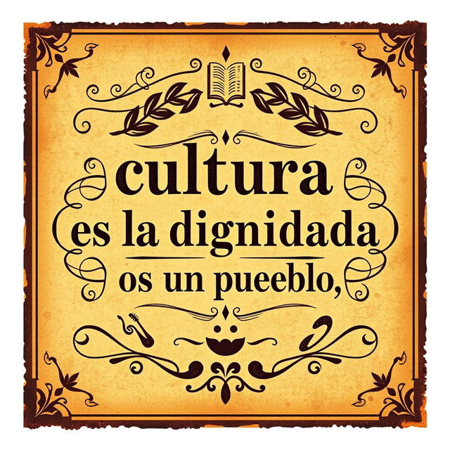 A vintage-style street art poster with the phrase "cultura, es la dignidad de un pueblo