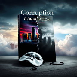 A captivating A5 book cover design that embodies the theme of corruption