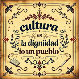 A vintage-style street art poster featuring the phrase "cultura, es la dignidad de un pueblo