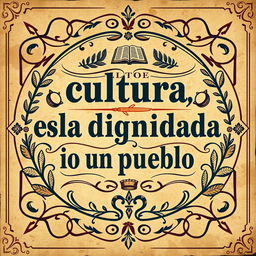 A vintage-style street art poster featuring the phrase "cultura, es la dignidad de un pueblo