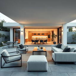 A minimalistic design set in the outdoor patio from the image provided