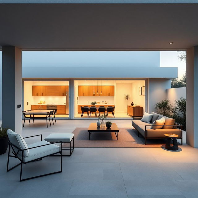 A minimalistic design set in the outdoor patio from the image provided