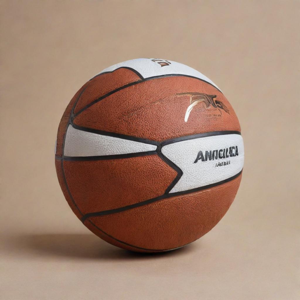 An exclusive basketball for the 'Angelica Arrows', featuring an edgy design, while retaining the traditional spherical shape and characteristics of a standard ball.