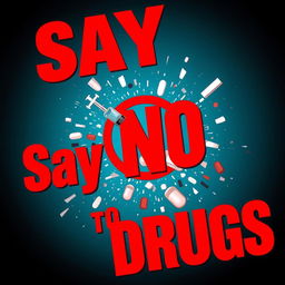 Vibrant and bold poster with a strong message against drug use