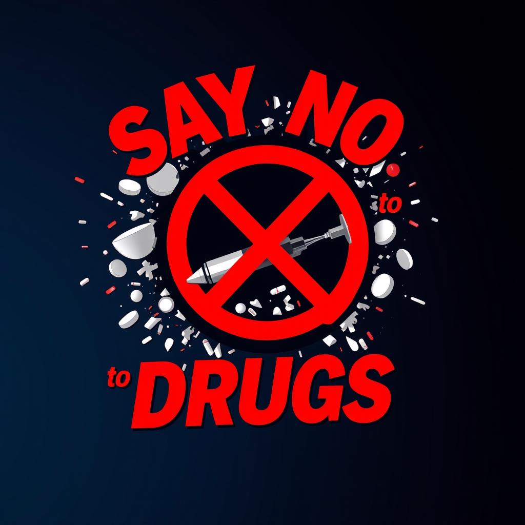 Vibrant and bold poster with a strong message against drug use