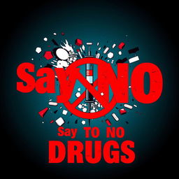 Vibrant and bold poster with a strong message against drug use