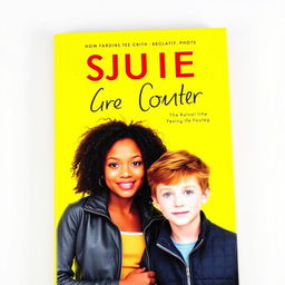 A yellow book cover featuring a couple: a black girl with curly hair wearing a black jacket, and a red-haired boy with green eyes and freckles