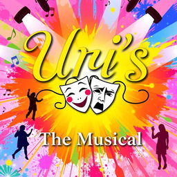 A vibrant and colorful poster presenting "Uri's: The Musical"