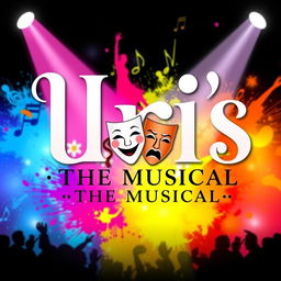 A vibrant and colorful poster presenting "Uri's: The Musical"