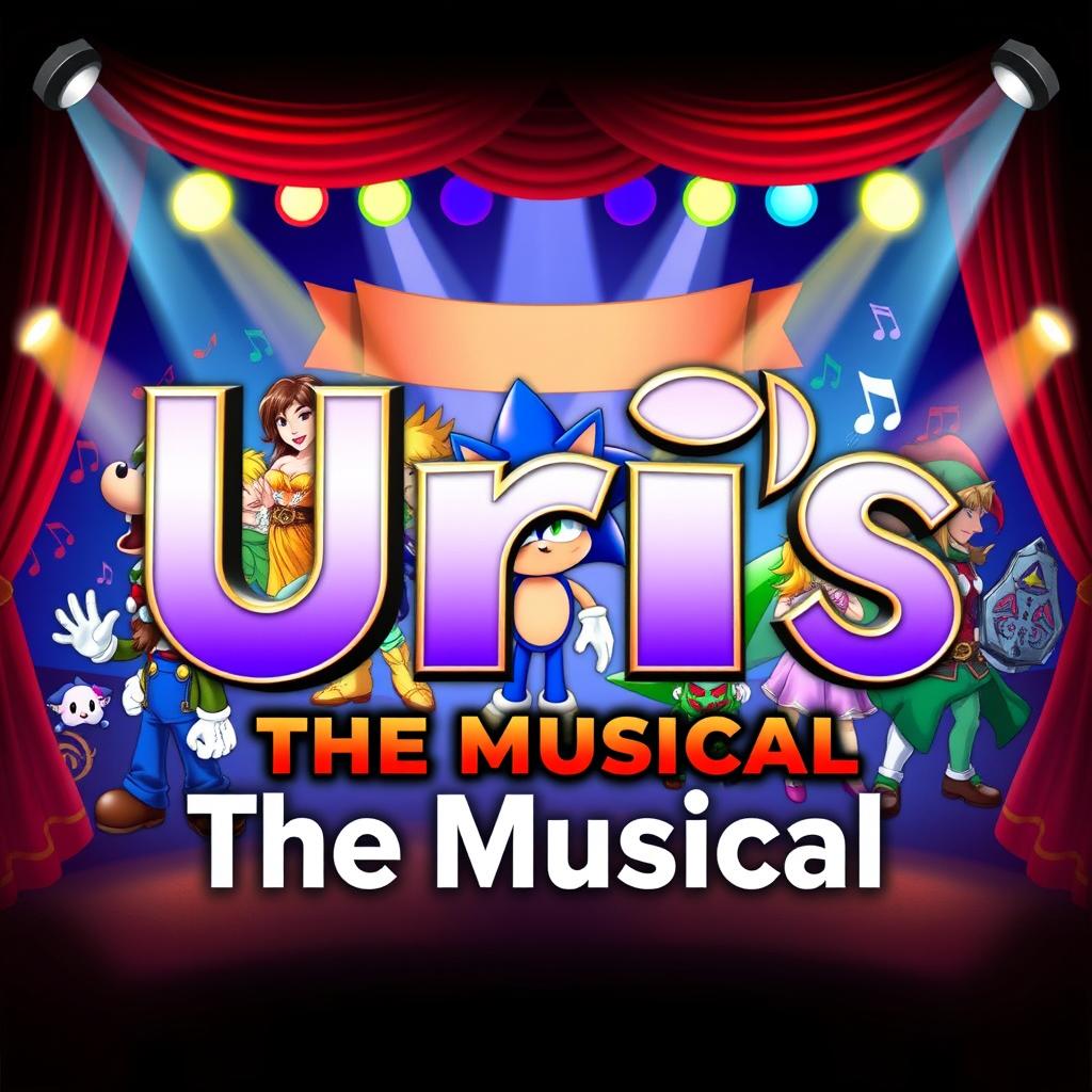 A vibrant and colorful poster presenting "Uri's: The Musical" with a playful twist