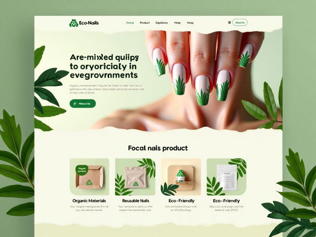 Design an eCommerce website for Eco-Nails, an eco-friendly fake nails company