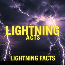 A dynamic image featuring the bold text 'Lightning Facts' at the forefront, set against a dramatic sky filled with vibrant, electrifying lightning bolts