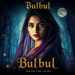 A captivating movie poster for the film "Bulbul", featuring an enigmatic and mystical atmosphere