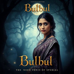 A mysterious and regal movie poster for the film "Bulbul", evoking a sense of enigma and majesty