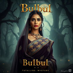 A mysterious and regal movie poster for the film "Bulbul", evoking a sense of enigma and majesty