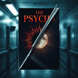 A dark fantasy book cover titled "The Psycho", featuring a striking sun and moon symbol prominently in the design