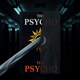 A dark fantasy book cover titled "The Psycho", featuring a striking sun and moon symbol prominently in the design