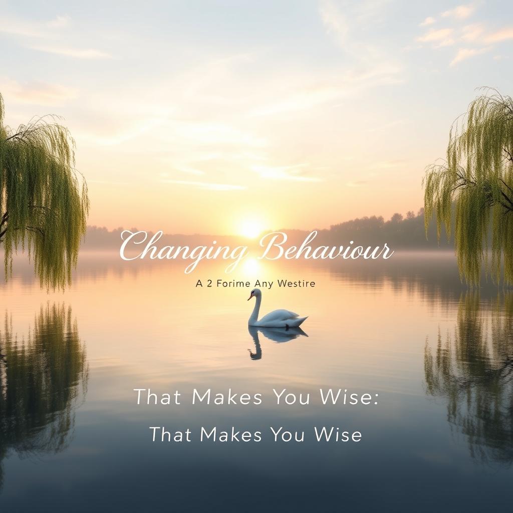 A tranquil and calming book cover design for the book titled 'Changing Behaviour: That Makes You Wise'