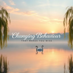 A tranquil and calming book cover design for the book titled 'Changing Behaviour: That Makes You Wise'