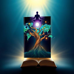 A captivating book cover design featuring silhouettes of a person or group facing a distant, radiant golden or bright white light on a midnight blue background, symbolizing the pursuit of enlightenment and civilization's improvement