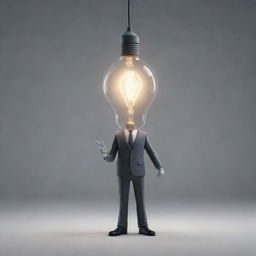 Generate an animated image of a distinct character, equipped with a glowing scale that balances clear, bright light bulbs, symbolizing correct ideas, and grey, dim ones, symbolizing incorrect ideas.