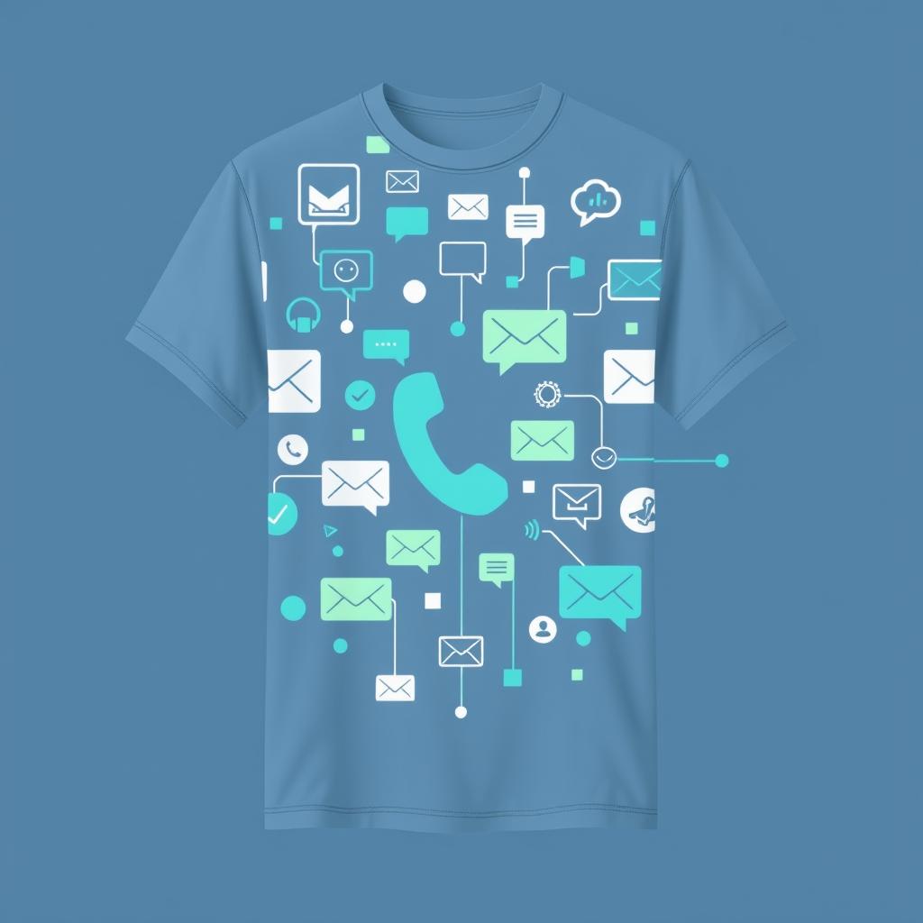 A modern and stylish t-shirt design for a contact center team