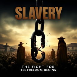 A powerful and thought-provoking movie poster depicting the theme of slavery