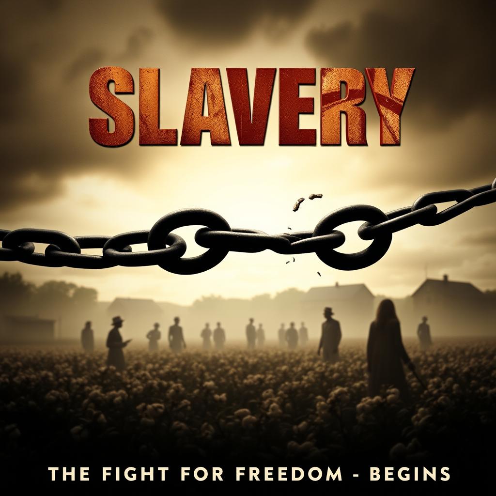 A powerful and thought-provoking movie poster depicting the theme of slavery