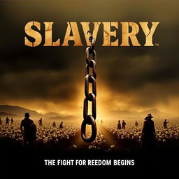 A powerful and thought-provoking movie poster depicting the theme of slavery