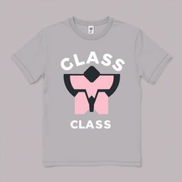 A trendy and simple class t-shirt design, featuring a modern, minimalist aesthetic