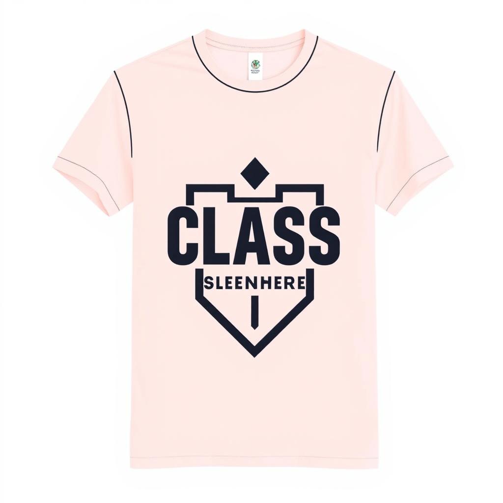 A trendy and simple class t-shirt design, featuring a modern, minimalist aesthetic