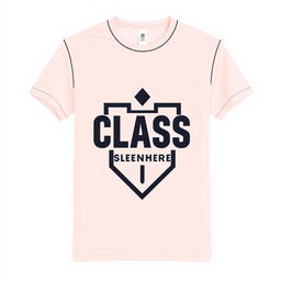 A trendy and simple class t-shirt design, featuring a modern, minimalist aesthetic