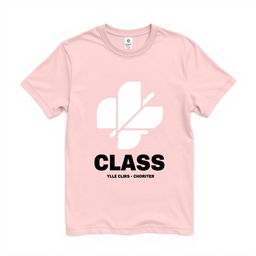 A trendy and simple class t-shirt design, featuring a modern, minimalist aesthetic