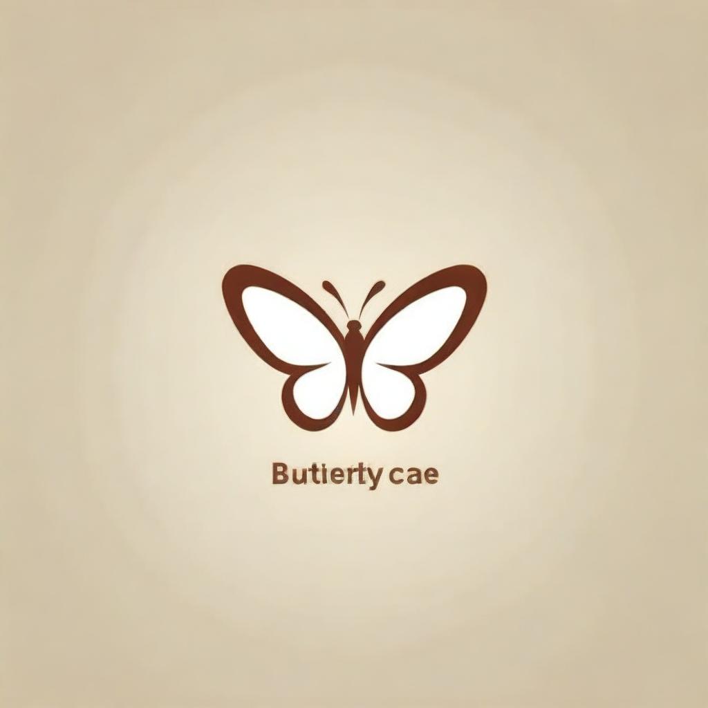 Design a logo for a cafe named 'Butterfly Cafe'. The logo should delicately incorporate a butterfly sipping nectar from a coffee cup, projecting an environment that is tranquil, calming, and highlights the essence of nature.