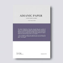 A professional and elegant cover page design for an academic paper