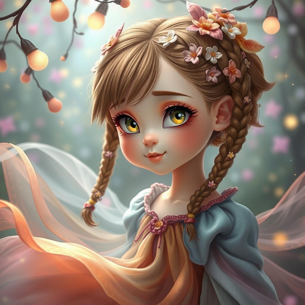 A whimsical portrait of Lola, encapsulating an enchanting and magical atmosphere